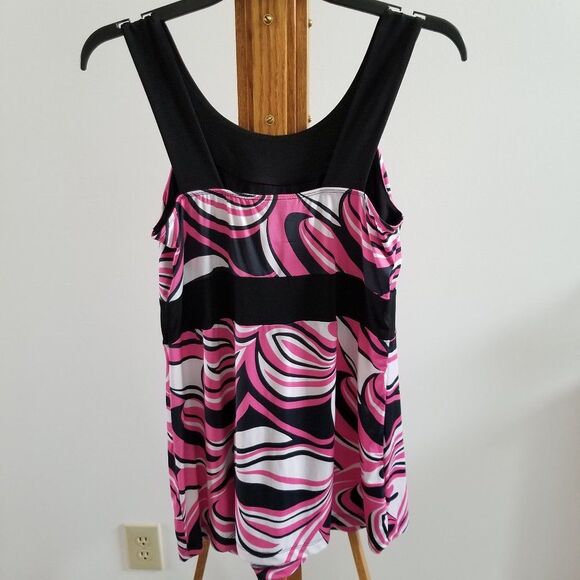 Studio 1940 Sleeveless Bra Top With Beaded Neckline Size Small Pink and Black - Picture 6 of 13